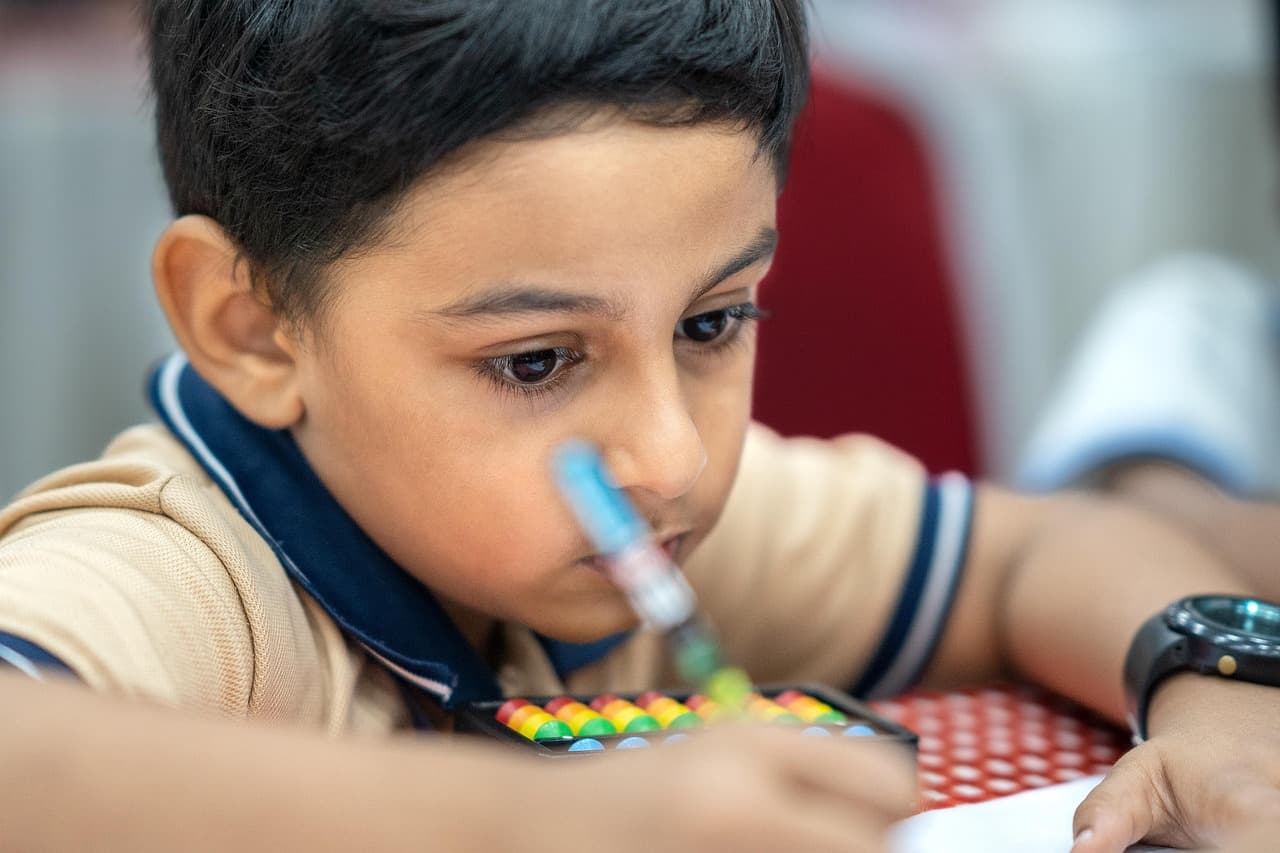 A colorful abacus instrument, symbolizing mental math and learning.